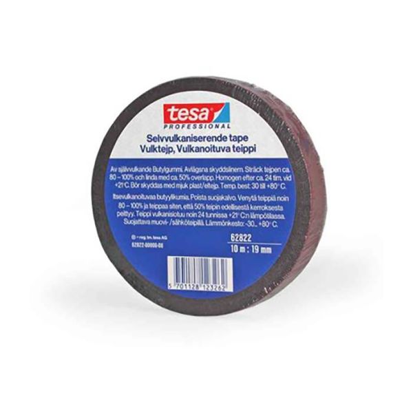 Vulkaniseringstape Tesa 62822 svart, 10 m x 19 mm